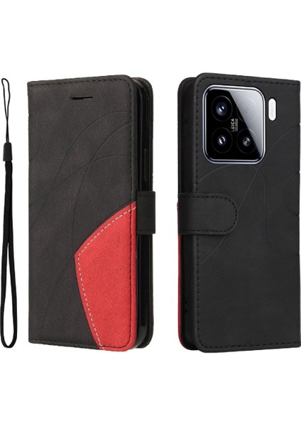 Kart Yuvası Standı Flip Folio ile Xiaomi 15 Deri Cüzdan Için Flip Case (Yurt Dışından)
