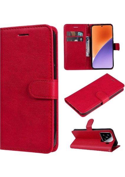 Xiaomi 15 Klasik Düz Renk Yüksek Kaliteli Deri Iş Için Flip Case (Yurt Dışından)