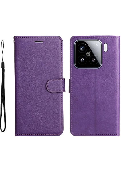 Xiaomi 15 Klasik Düz Renk Yüksek Kaliteli Deri Iş Için Flip Case (Yurt Dışından)