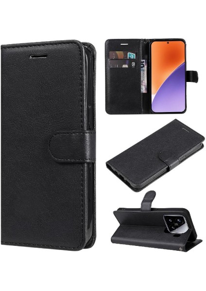 Xiaomi 15 Klasik Düz Renk Yüksek Kaliteli Deri Iş Için Flip Case (Yurt Dışından)