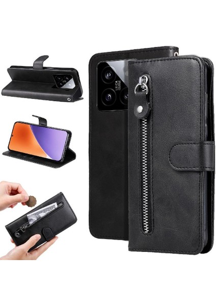 Xiaomi 15 Kart Yuvası Tutucular Fermuar Deri Koruyucu Kapak Için Kılıf (Yurt Dışından)