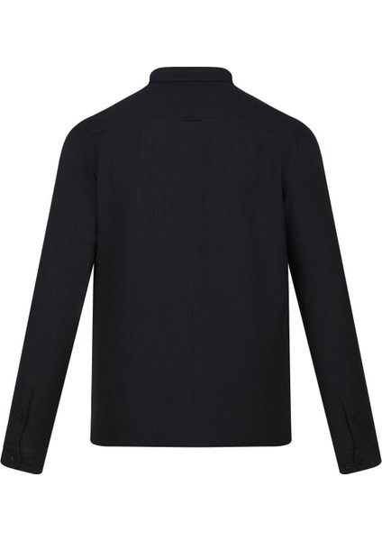 Siyah Comfort Fit Düğmeli Yaka Uzun Kollu Casual Gömlek modelleri