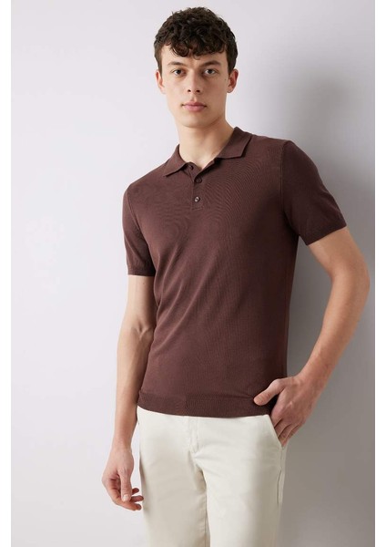 Yeni Sezon Standart Fit Polo Yaka Kısa Kollu Triko Polo Tişört