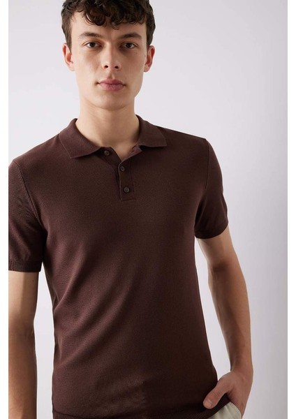 Yeni Sezon Standart Fit Polo Yaka Kısa Kollu Triko Polo Tişört fırsatları