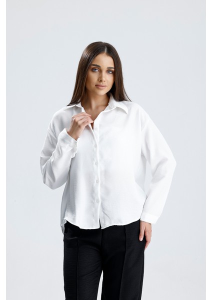 Kadın Oversize Alt Üst Takım – Gömlek ve Lastikli Pantolon Ikili Set fırsatları