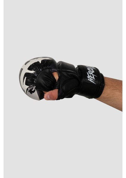 Mma Eldiveni - H Desenli Siyah-Beyaz - Grappling, Bjj, Cage Fighting modelleri