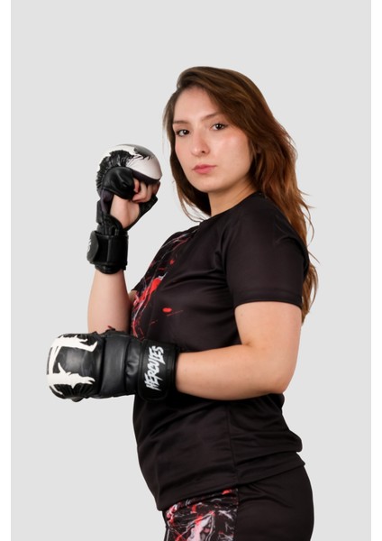 Mma Eldiveni - H Desenli Siyah-Beyaz - Grappling, Bjj, Cage Fighting indirimleri