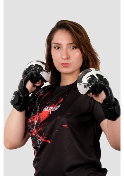 Mma Eldiveni - H Desenli Siyah-Beyaz - Grappling, Bjj, Cage Fighting