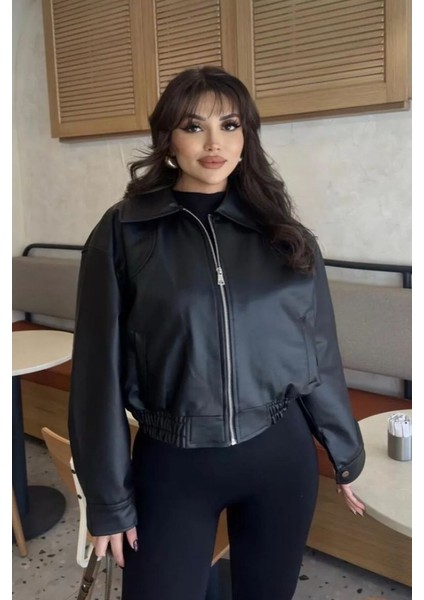 Kadın Deri Bomber Ceket