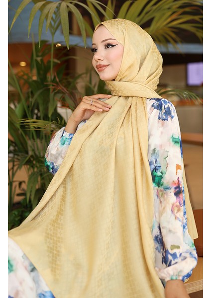 Karaca Jakarlı Şal 81096-07 Sarı