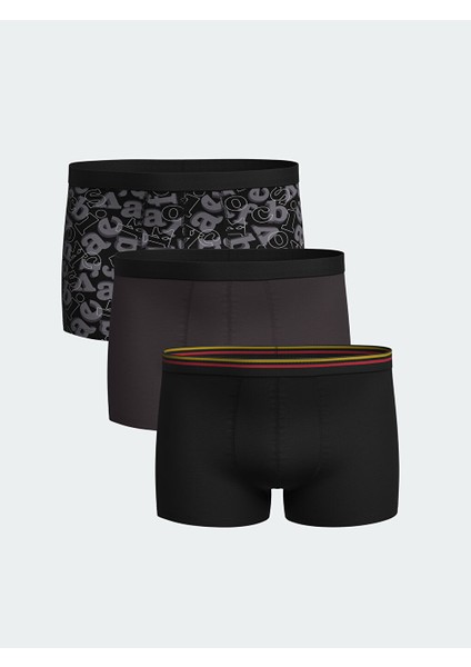 Yeni Sezon Standart Kalip Pamuklu Esnek Erkek Boxer 3'lu - S5IE41Z8