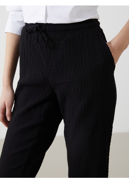 Yeni Sezon Beli Lastikli Dokulu Kadin Pantolon - S5JV16Z8 modelleri