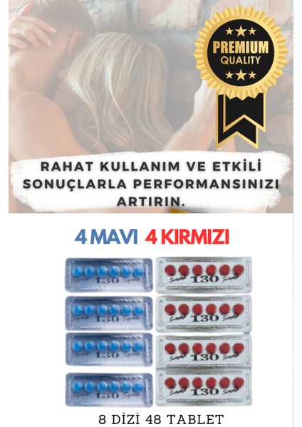 Vega Kırmızı 4 x 6 Adet Vega Mavi 4 x 6 Adet %100 Orjînal Performanstakviyesi Hap Vı-Â-Gra CÎÂLÎS_130MG