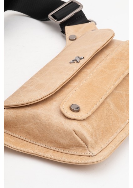 Joymax Unisex Bodybag Çanta Gerçek Deri Bej modelleri