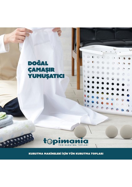 3 Adet Xxl Doğal Yerli Üretim Çamaşır Yün Kurutma Topu- 3 Adet 10 ml Koku - Kurutma Makinesi Için