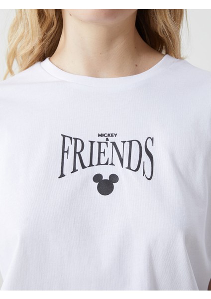 Yeni Sezon Bisiklet Yaka Mickey ve Arkadaslari Baskili Kadin Tisort - S5GV98Z8 modelleri