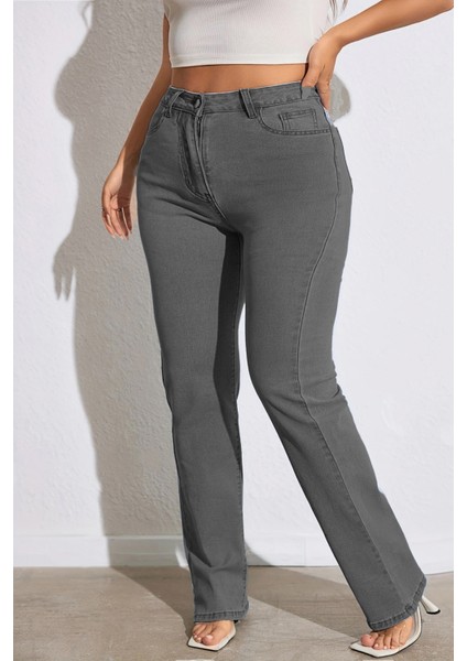 Cedy Denım - Kadın Büyük Benden Boru Paça Yüksek Bel Regular Fit Likralı Pantolon C626 modelleri