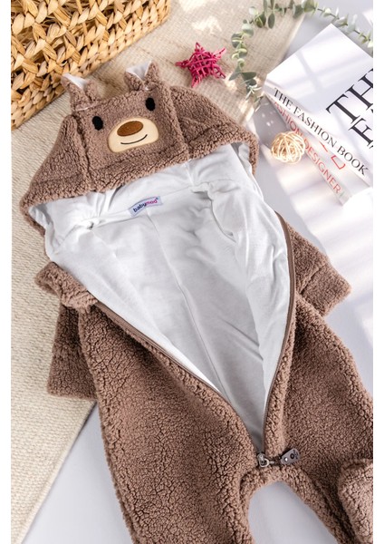 Kapüşonlu Welsoft Peluş Kışlık Kız/erkek Bebek Tulum