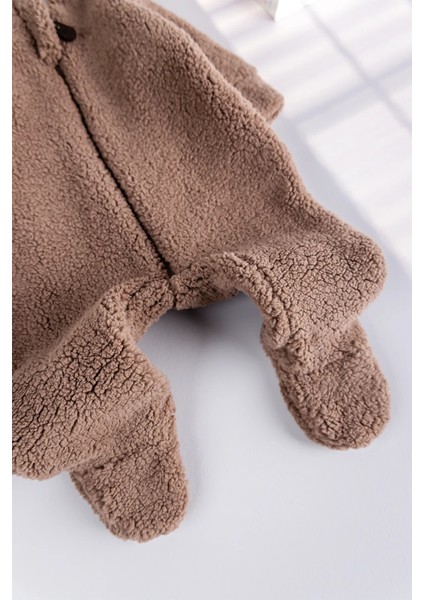Kapüşonlu Welsoft Peluş Kışlık Kız/erkek Bebek Tulum