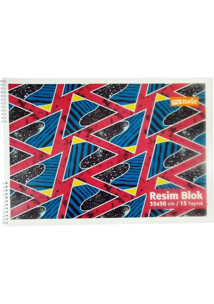35X50 Spiralli Karton Kapak 15 Yaprak Resim Defteri Kırmızı