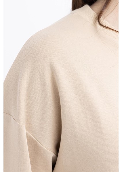 Bej-Büyük Cepli Yandan Fermuarlı Likralı Büyük Beden Eşofman Takımı fırsatları