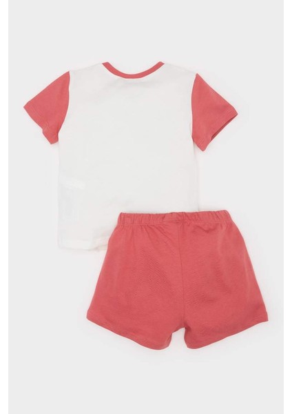 Yeni Sezon Erkek Bebek Pijama Takımı Baskılı Kısa Kollu Penye Üst Beli Lastikli Şort
