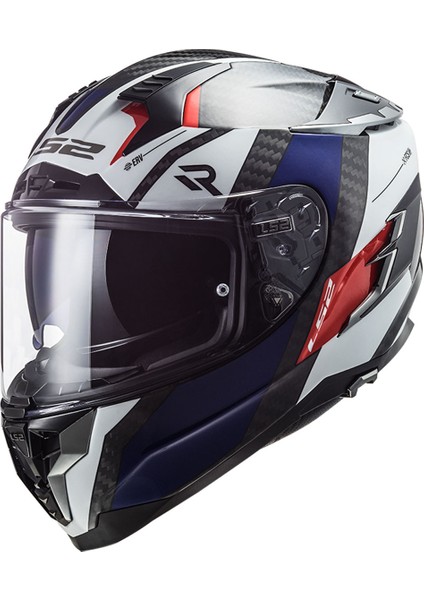 Challenger C Karbon Alloy Beyaz-Mavi-Kırmızı Kask