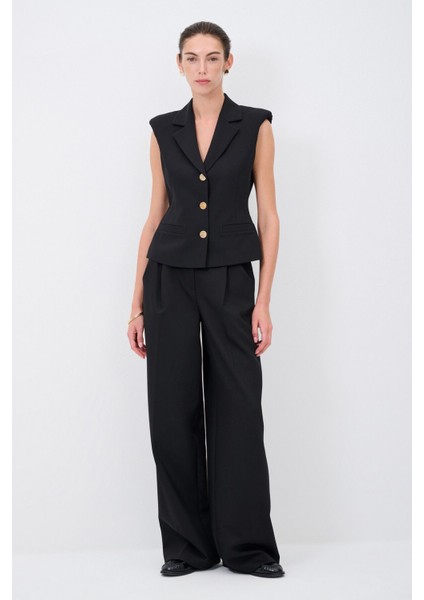 Peplum Yelek Siyah 17943340002