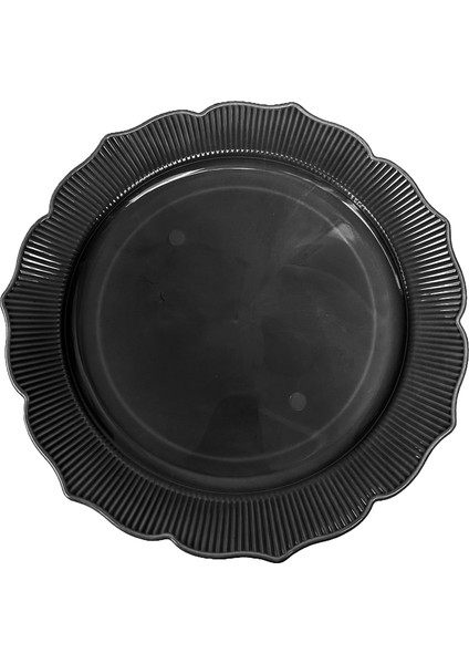 23 Cm. Mika Plastik Siyah Piknik Seti - 24 Kişilik Tabak Bardak Çatal Kaşık Takımı modelleri