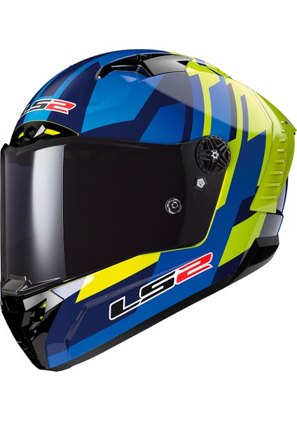 Thunder Karbon Gas Mavi-Neon Sarı Kask