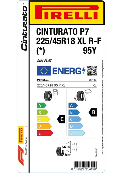 225/45 R18 95Y Xl Rft * Cint P7 Oto Yaz Lastigi (Üretim Yılı:2025) fiyatları