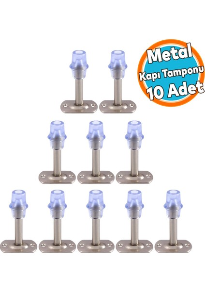 Kapı Stoperi Tamponu Metal Kapı Durdurucu Tutucu Kapı Altı Üstü Kolu Stopu Silikonlu Krom Renk 8 cm