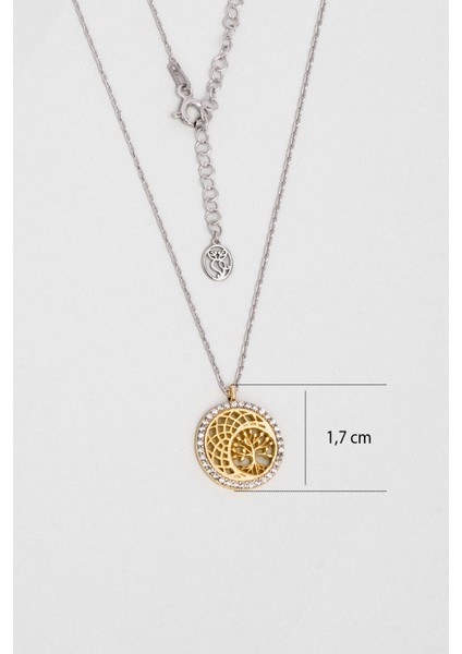 Hayat Ağacı 18 Ayar Sarı ve Beyaz Altın Kaplama 45 cm Gümüş Minimal Kolye modelleri