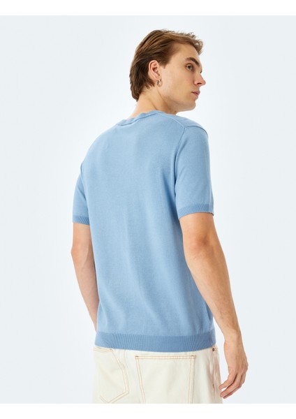 Yeni Sezon Regular Fit Bisiklet Yaka Viskon Basic Kısa Kollu Triko Tişört