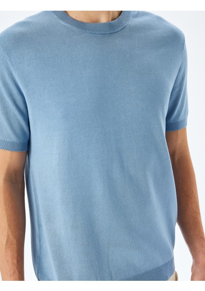 Yeni Sezon Regular Fit Bisiklet Yaka Viskon Basic Kısa Kollu Triko Tişört