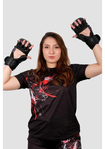 Mma Eldiveni - Aslan Desenli Siyah - Grappling, Bjj, Cage Fighting