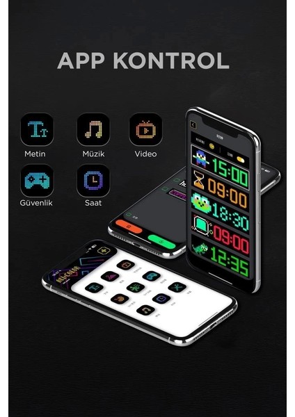 RP937 LED Matrix Panel 16X64CM Telefon Kontrollü Kayar LED Animasyon Aydınlatma modelleri