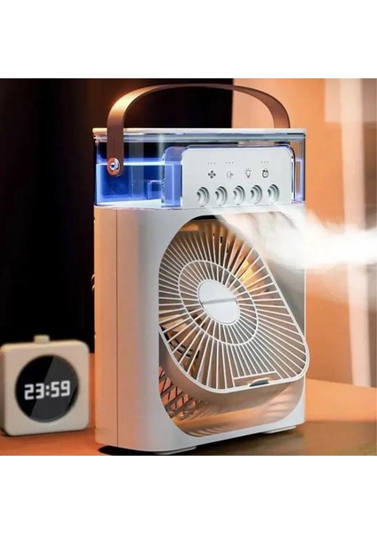 3'ü 1 Arada Nemlendirici, Gece Lambası ve Soğuk Buharlı Masa Tipi Fan Yüksek Kalite