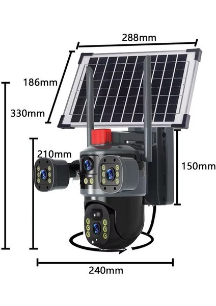 Güneş Enerjili 4g Bağlantılı 4 Lens Full Hd Cctv Güvenlik Kamerası indirimleri