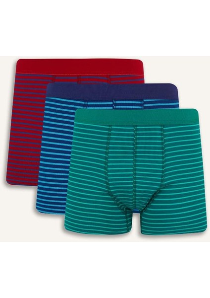 Yeni Sezon Regular Fit Çizgili 3'lü Boxer