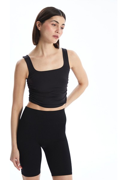 Yeni Sezon Kare Yaka Crop Kadin Atlet - S5CU36Z8