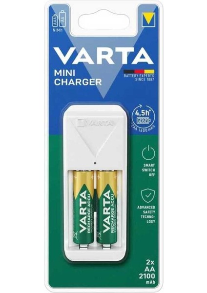 57656 Mini Şarj Cihazı Aa 2X2100MAH Pilli (Varta Mini Charger)