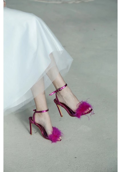 Diva Tüylü Stiletto Fuşya