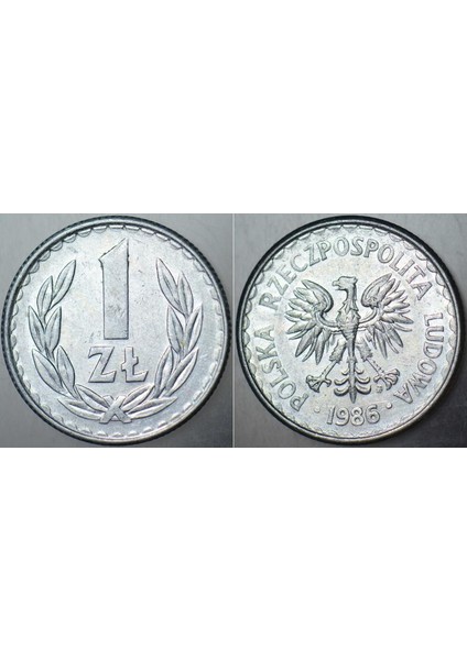 Polonya 1 Zloty 1986 Alüminyum.