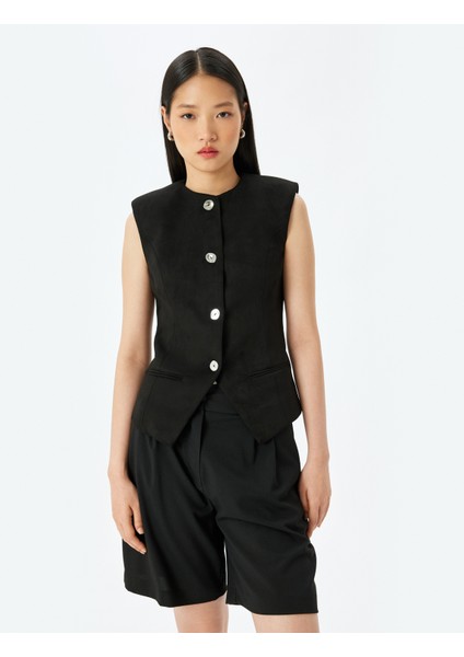 Yeni Sezon Düğmeli Fleto Cepli Bisiklet Yaka Slim Fit Yelek modelleri