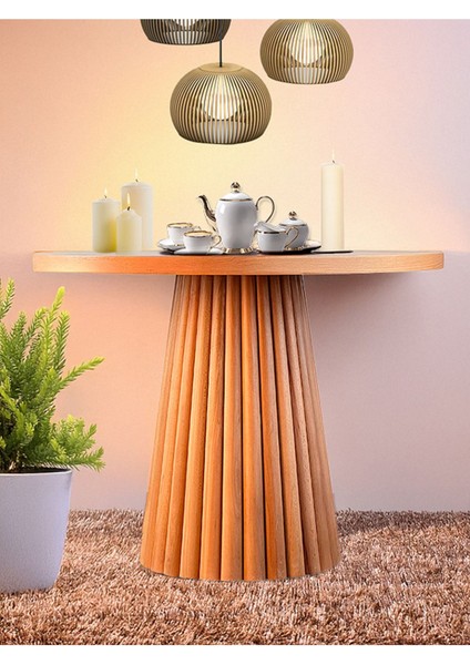 Acantus Natural Ahşap Yemek Masası 110X110