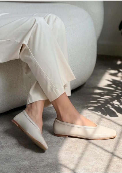 Soft Kırışık Mat Vegan Deri Küt Burun Düz Taban Kadın Babet indirimleri