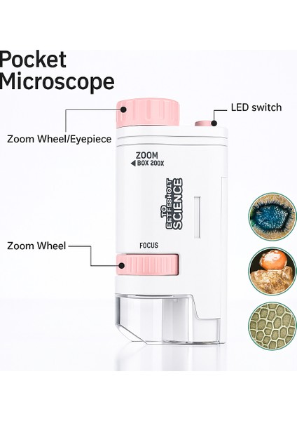 Mini Mikroskop LED Işık ile Gözlem Öğrenme Için Yüksek Çözünürlüklü Çocuk Mikroskop