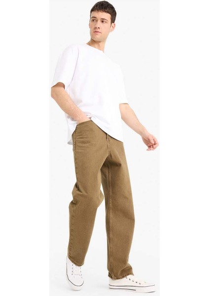 Yeni Sezon %100 Pamuk Baggy Fit Düz Paça Pamuklu Pantolon fırsatları