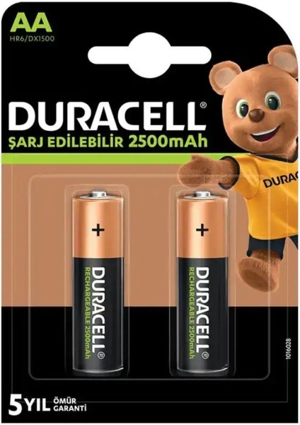 Şarj Edilebilir Pil 2'li Aa Kalem Pil 2500 Mah